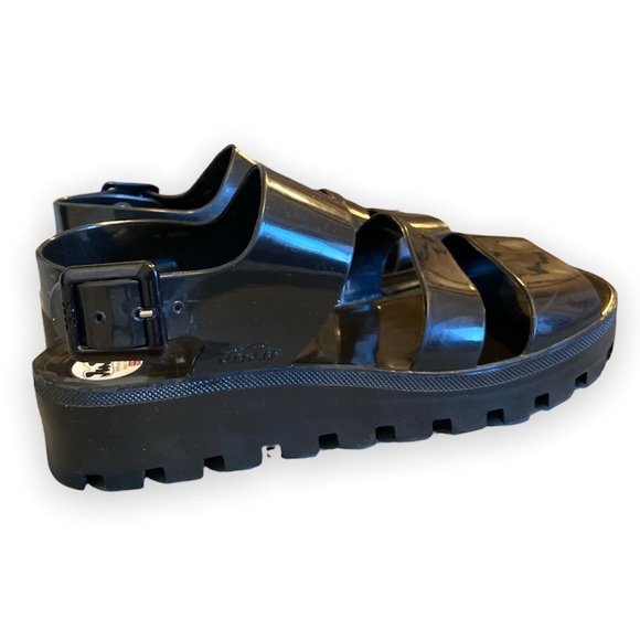 JuJu 3 strap jelly sandals - black - size UK 5 US 7 - Picture 2 of 5